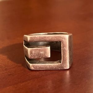 Antique Silver Geometric Ring